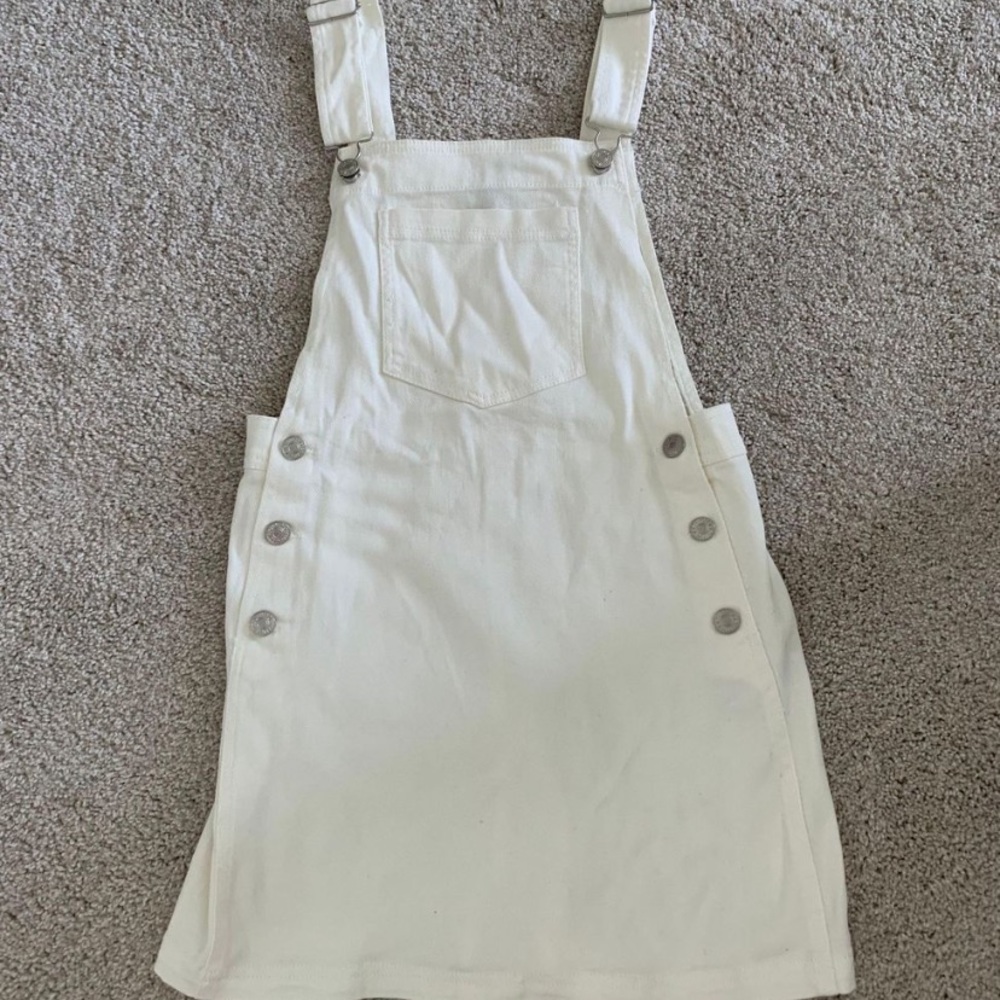 White overall dress